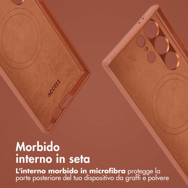Accezz Cover in pelle 2 in 1 con MagSafe Samsung Galaxy S24 Ultra - Sienna Brown