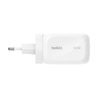 Belkin BoostCharge Pro caricatore GaN a 3 porte 100 W con set di adattatori da viaggio - Bianco