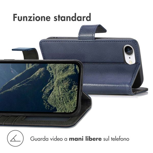 imoshion Cover a libro di Lusso Apple iPhone 17e / 16e - Blu scuro