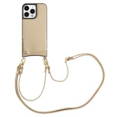 Selencia Cover per telefono Nova con cordino e portacarte Apple iPhone 15 Pro Max - Beige