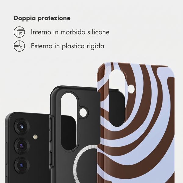Selencia Cover posteriore Vivid con MagSafe Samsung Galaxy S25 - Dream Swirl Chocolate