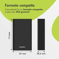 imoshion Powerbank in alluminio Ultra Series 20.000 mAh - Ricarica rapida fino a 33 watt - Nero
