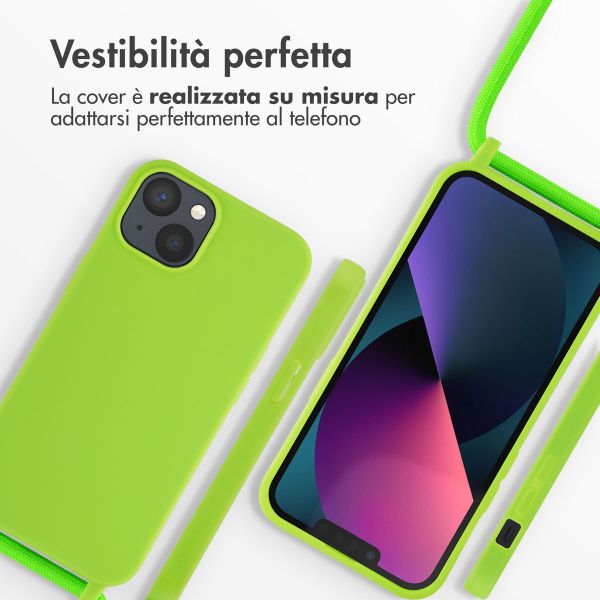 imoshion Cover in Silicone con Cordino Apple iPhone 13 - Fluor Groen