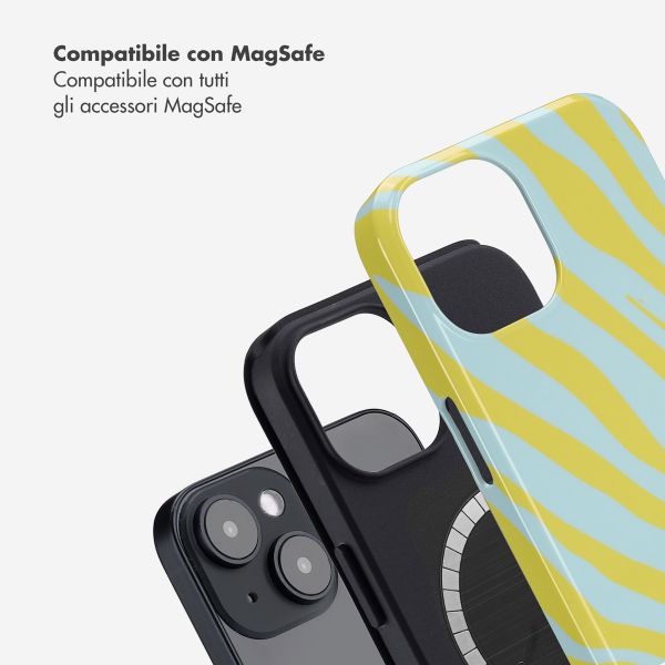 Selencia Cover posteriore Vivid con MagSafe Apple iPhone 14 - Zebra Winter Sky Titanium Yellow