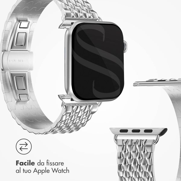 Selencia Cinturino Drago in acciaio Apple Watch | 44/45/46/49 mm - Argento