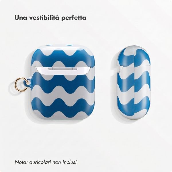 Selencia Cover Vivid  Apple Airpods 1 / 2 - Wave Vibes Classic Blue