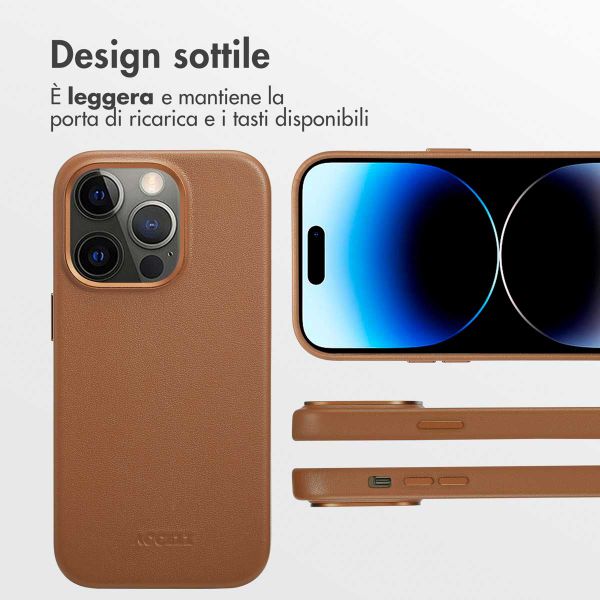Accezz Cover in Pelle con MagSafe Apple iPhone 14 Pro - Sienna Brown