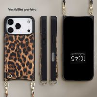 Selencia Cover per telefono Nova con cordino e portacarte Apple iPhone 17 Pro - Leopard