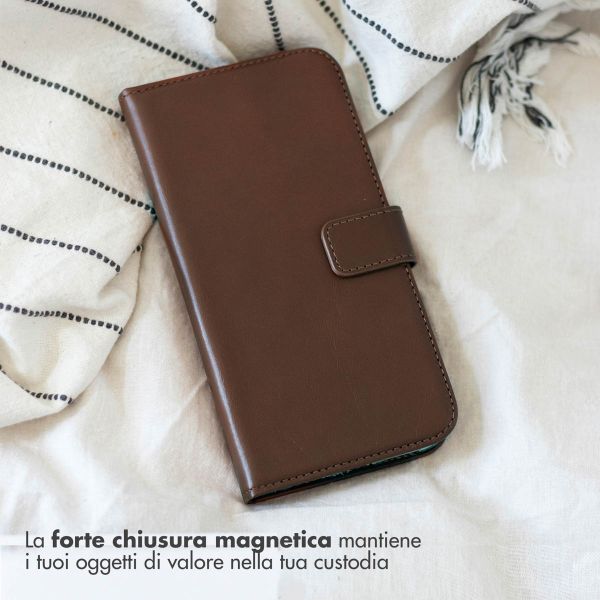 Selencia Cover a libro in vera pelle Apple iPhone 11 Pro Max - Marrone