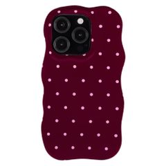 Selencia Cover Vivid Wavy con MagSafe Apple iPhone 15 Pro - Happy Dots Burgundy