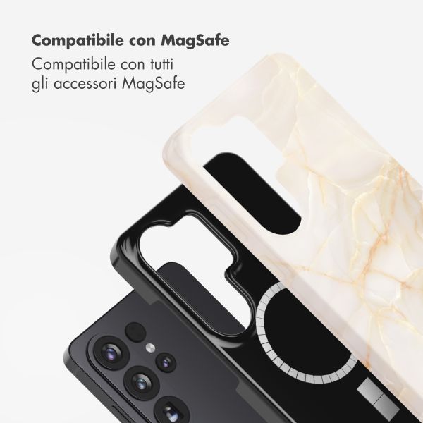Selencia Cover posteriore Vivid con MagSafe Samsung Galaxy S26 Ultra - Golden Beige Marble