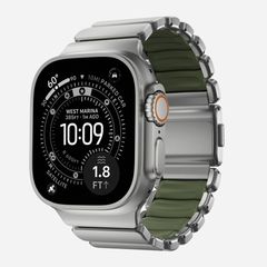Nomad Cinturino Stratos Apple Watch | 44/45/46/49 mm - Forest Green / Natural Titanium