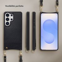 Selencia Cover per telefono Nova con cordino e portacarte Samsung Galaxy S26 Ultra - Nero