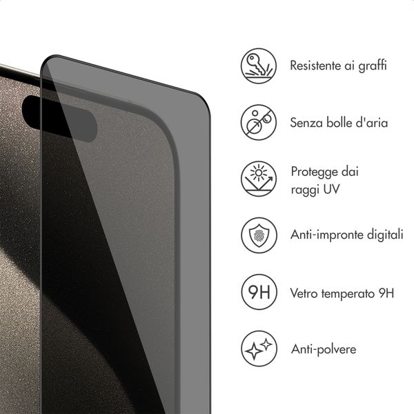 Accezz Vetro temperato privacy + Applicatore Apple iPhone 16 Plus / 15 Plus