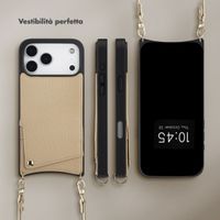 Selencia Cover per telefono Nova con cordino e portacarte Apple iPhone 17 Pro Max - Beige