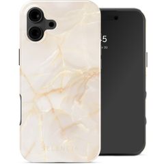 Selencia Cover posteriore Vivid con MagSafe Apple iPhone 16 - Golden Beige Marble