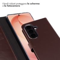 Selencia Cover a libro in vera pelle Samsung Galaxy S26 Plus - Marrone