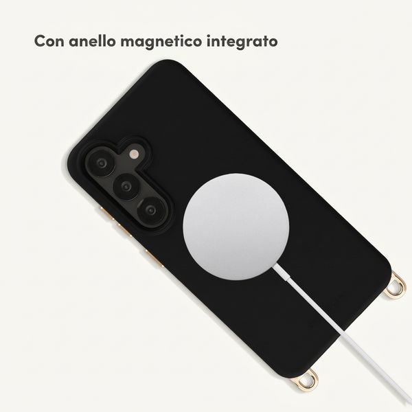 Selencia Cover posteriore Rivièra con MagSafe con ganci rimovibili Samsung Galaxy S25 / S24 - Velvet Black