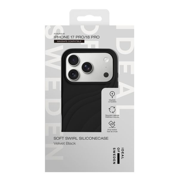 iDeal of Sweden Custodia Soft Swirl Silicone MagSafe Apple iPhone 17 Pro - Velvet Black
