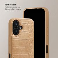 Selencia Cover per telefono Nova Croco con cordino e portacarte Apple iPhone 17 - Toasted Almond