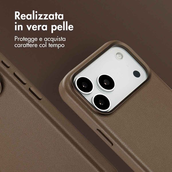 Accezz Cover in Pelle con MagSafe Apple iPhone 17 Pro Max - Marrone caffè