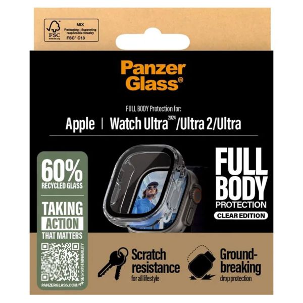 PanzerGlass Cover Full Body Apple Watch Ultra / Ultra 2 / Ultra 3 - 49 mm - Transparent