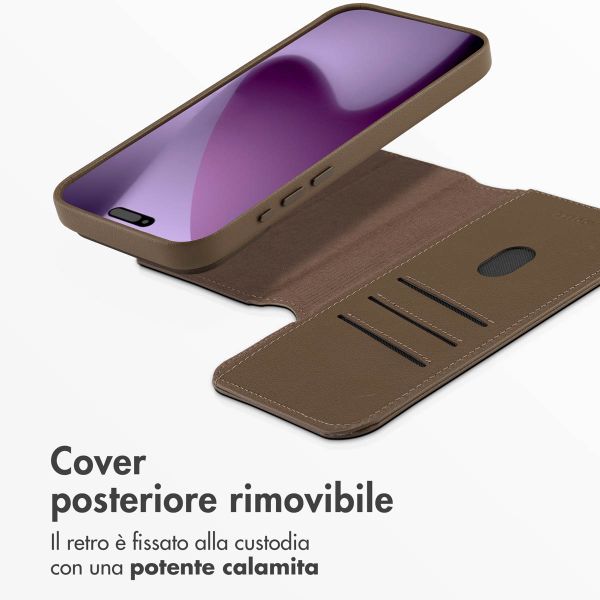 Accezz Cover in pelle 2 in 1 con MagSafe Apple iPhone 17 Pro Max - Marrone caffè