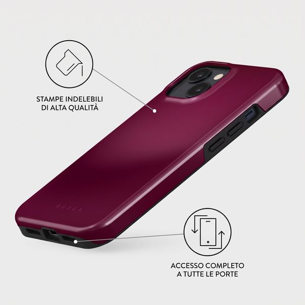 Burga Cover Posteriore Resistente con MagSafe Apple iPhone 13 - Dark Cherry