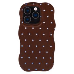 Selencia Cover Vivid Wavy con MagSafe Apple iPhone 16 Pro - Happy Dots Chocolate