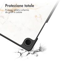 imoshion Cover Trifold Design Samsung Galaxy Tab A11 / A9 8.7 pollici - White Marble