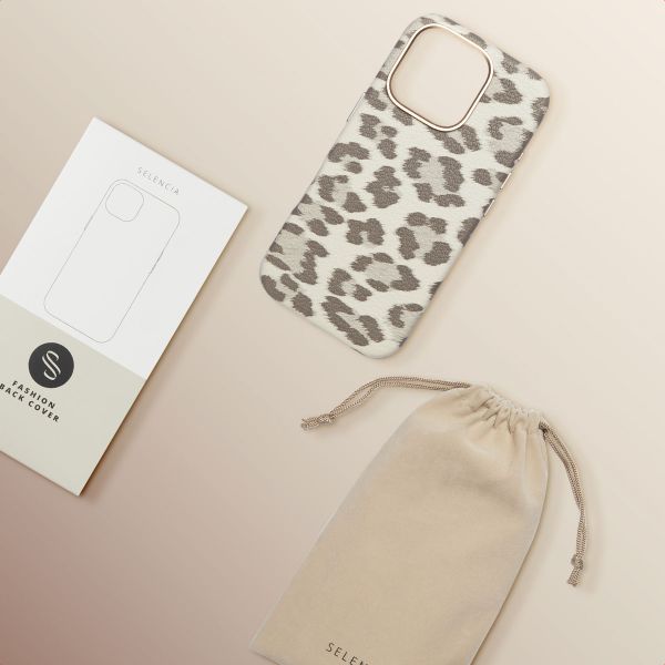 Selencia Cover Sabi Stampa pantera con MagSafe Apple iPhone 16 Pro - Soft Ivory