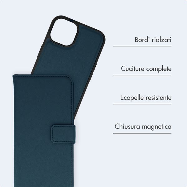 imoshion Cover a libro di lusso 2-in-1 rimovibile Apple iPhone 15 - Blu
