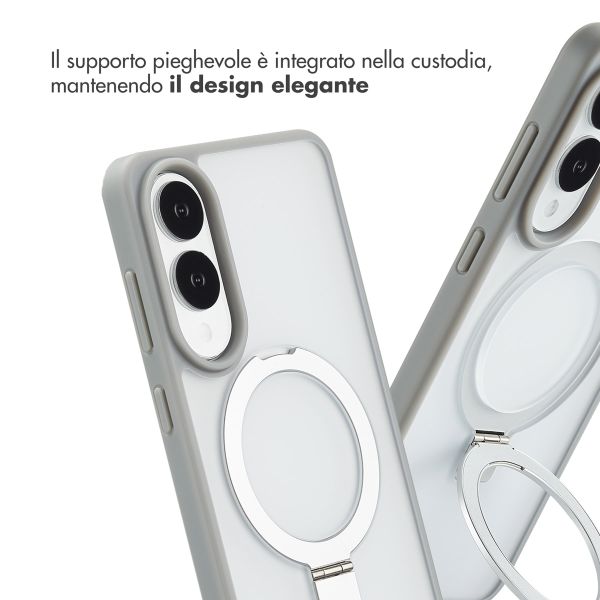 Accezz Cover con anello e supporto con MagSafe Samsung Galaxy S25 Edge - Grigio