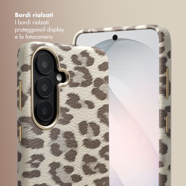 Selencia Cover Sabi Stampa pantera con MagSafe Samsung Galaxy S26 - Soft Ivory