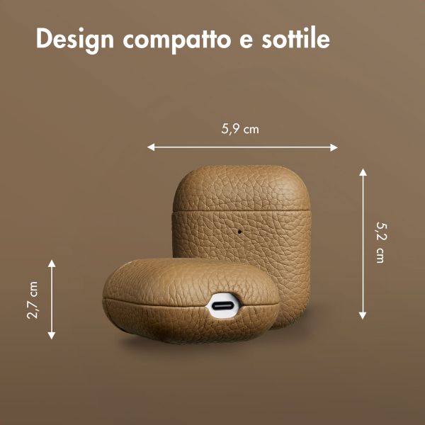Accezz Cover in vera pelle  Apple Airpods 1 / 2 - Taupe