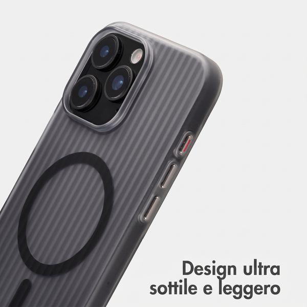 Accezz Cover Lite con MagSafe | Fluted | Apple iPhone 16 Pro Max - Grigio