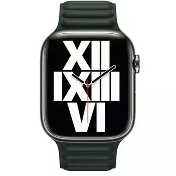 Apple Cinturino Leather Link Apple Watch | 44/45/46/49 mm - Taglia M/L - Sequoia Green