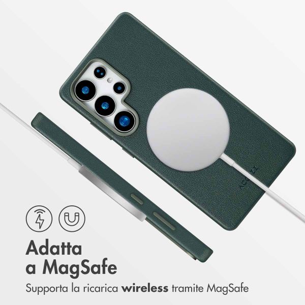 Accezz Cover in Pelle con MagSafe Samsung Galaxy S25 Ultra - Cedar Green