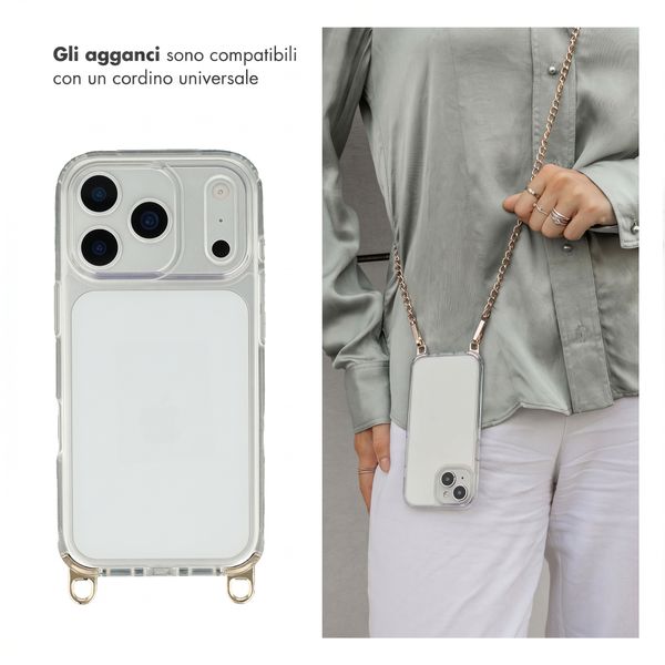 Selencia Cover con ganci removibili Apple iPhone 18 Pro / 17 Pro - Trasparente