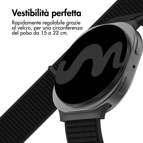 imoshion Cinturino in nylon Samsung Galaxy Watch 8 (40/44mm) / Classic (46mm) - Nero