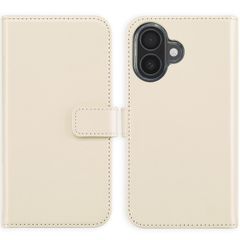 Selencia Cover a libro in vera pelle Apple iPhone 16 - Greige
