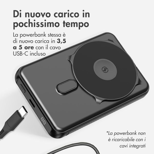 imoshion Powerbank MagSafe 4-in-1 con supporto da 10.000 mAh – Power Delivery – iPhone / AirPods / Apple Watch – Nero