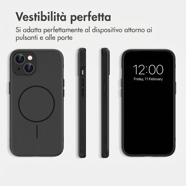 imoshion Cover posteriore Color con Thin MagSafe Ring Apple iPhone 14 / 13 - Nero