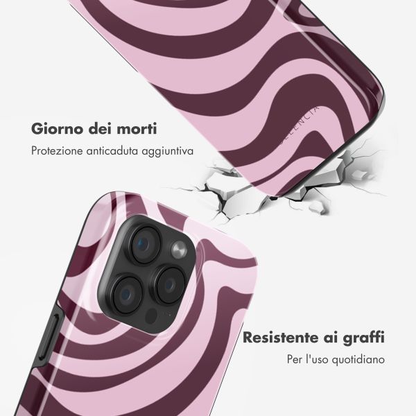 Selencia Cover posteriore Vivid con MagSafe Apple iPhone 15 Pro - Wavy Swirl Pink Plum