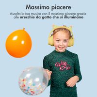 imoshion Cuffie wireless per bambini LED Light Cat Ear - Limitatore di decibel - Con cavo AUX - Giallo