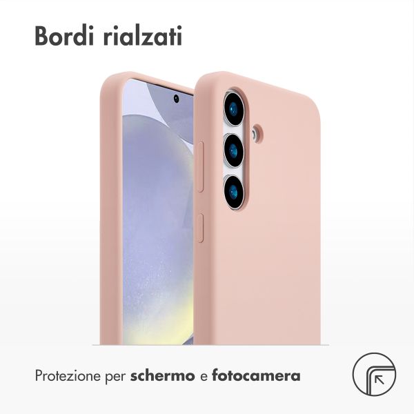 Accezz Cover in silicone liquido con MagSafe Samsung Galaxy S25 Plus - Rosa