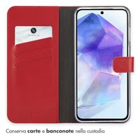 Selencia Cover a libro in vera pelle Samsung Galaxy A26 - Rosso
