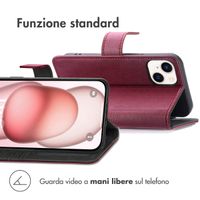 imoshion Cover a libro di Lusso Apple iPhone 15 - Bordeaux
