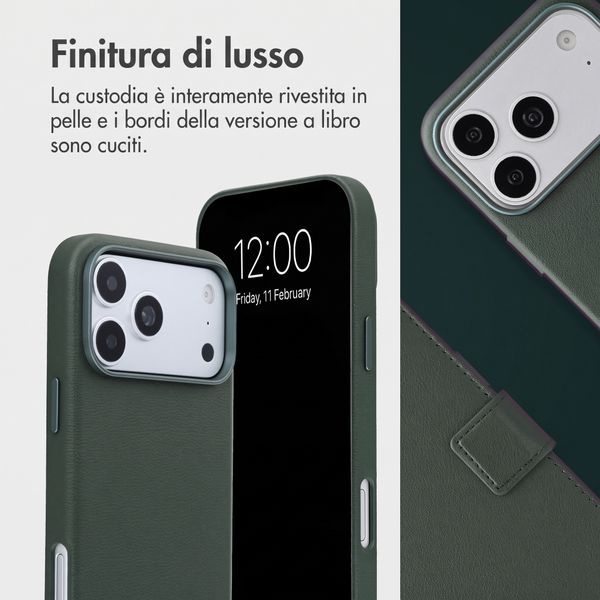 Accezz Cover in pelle 2 in 1 con MagSafe Apple iPhone 18 Pro Max / 17 Pro Max - Cedar Green