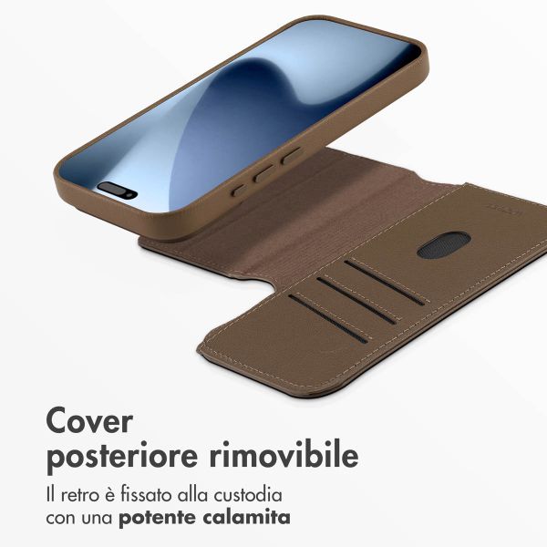 Accezz Cover in pelle 2 in 1 con MagSafe Apple iPhone 17 Pro - Marrone caffè